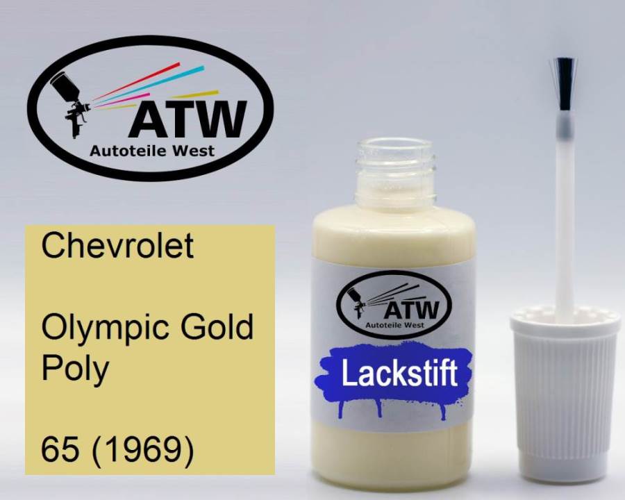 Chevrolet, Olympic Gold Poly, 65 (1969): 20ml Lackstift, von ATW Autoteile West.